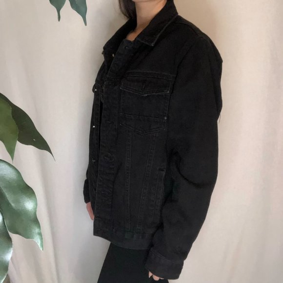 Black Denim Unisex Jacket - Picture 2 of 12